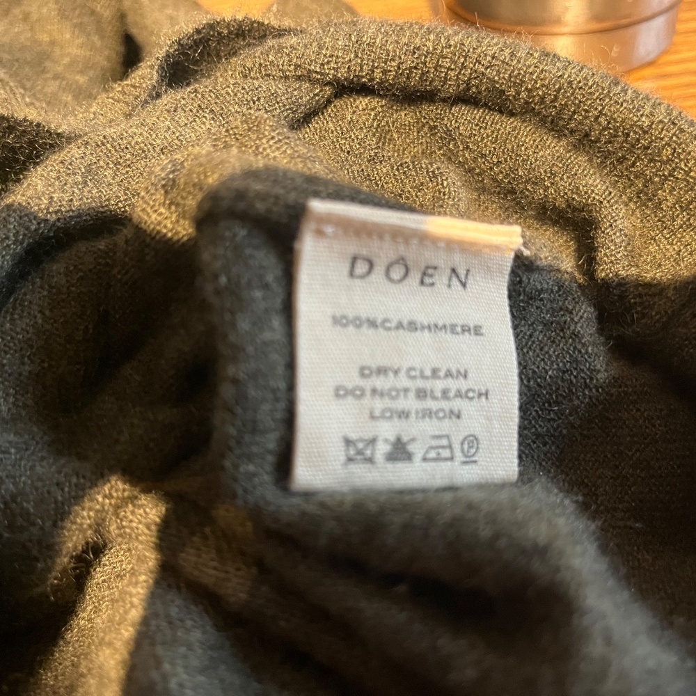 Doen cashmere sweater Eloi hemlock xs extra small polo pullover henley gray luxe - Picture 9 of 11